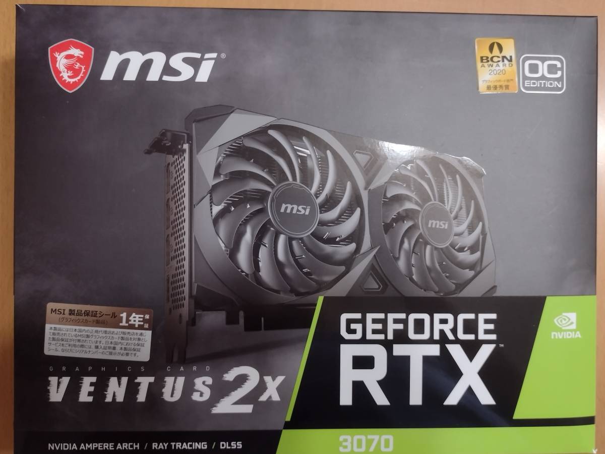 MSI GeForce RTX 3070 VENTUS 2X OC グラフィックスボード VD7419 MSI GeForce RTX 3070 8GB GDDR6 VENTUS 3X OC Ampere Graphics Card